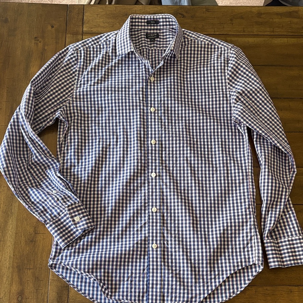 Jcrew Men’s plaid dress button down shirt slim medium EUC